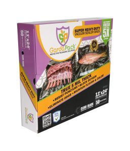 GardaPack 11” x 24” Super Heavy-Duty 5 Mil Vacuum Seal Bags – 50 Count (Clear & Black)