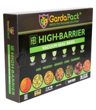 GardaPack 15” x 20” High-Barrier Pro 5.5 Mil Vacuum Seal Bags, Anti-UV, Static-Resistant - 50 Count (Black & Black)
