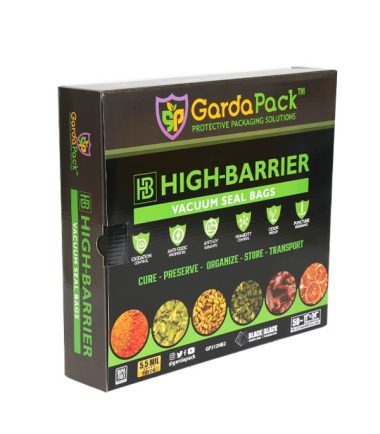 GardaPack 11” x 24” High-Barrier Pro 5.5 Mil Vacuum Seal Bags, Anti-UV, Static-Resistant - 50 Count (Black & Black)